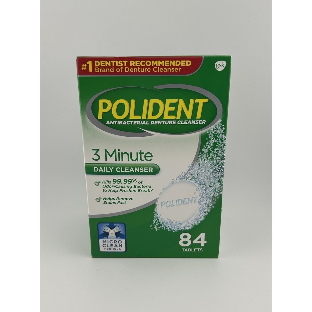 Polident - Antibacterial‎ Denture Cleanser - 84 Tablet - Triple Mint Exp: 2023